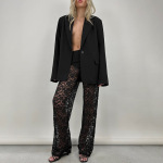 New Sexy and Versatile Lace Perspective High Waist Splicing Long Style