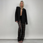 New Sexy and Versatile Lace Perspective High Waist Splicing Long Style