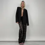 New Sexy and Versatile Lace Perspective High Waist Splicing Long Style