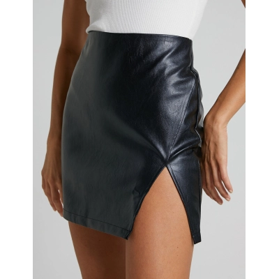 High Waisted Zipper Hip Hugging Short Skirt 02
