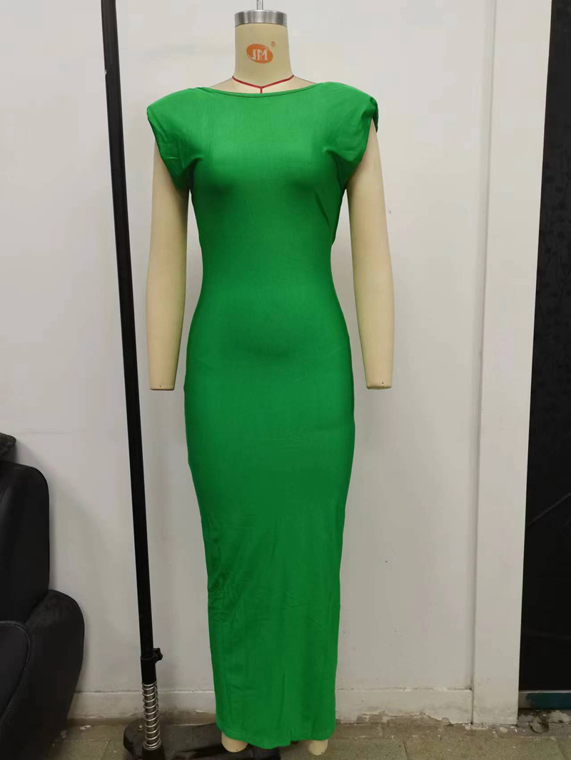 Tight Fitting Backless Hollow Design Long Skirt