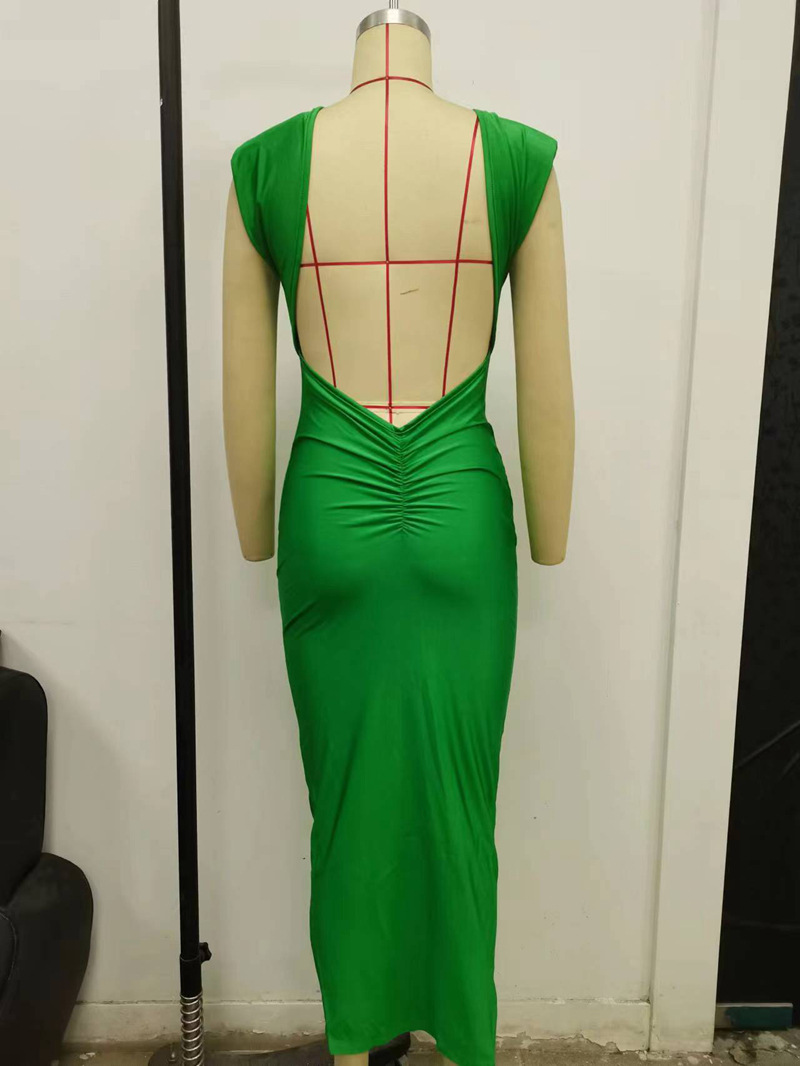 Tight Fitting Backless Hollow Design Long Skirt