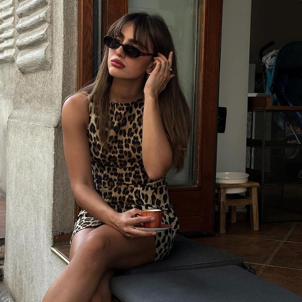 Retro Fashion Leopard Print Dress