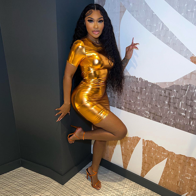 Short Sleeved Skirt Slimming Dress