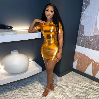 Short Sleeved Skirt Slimming Dress 02