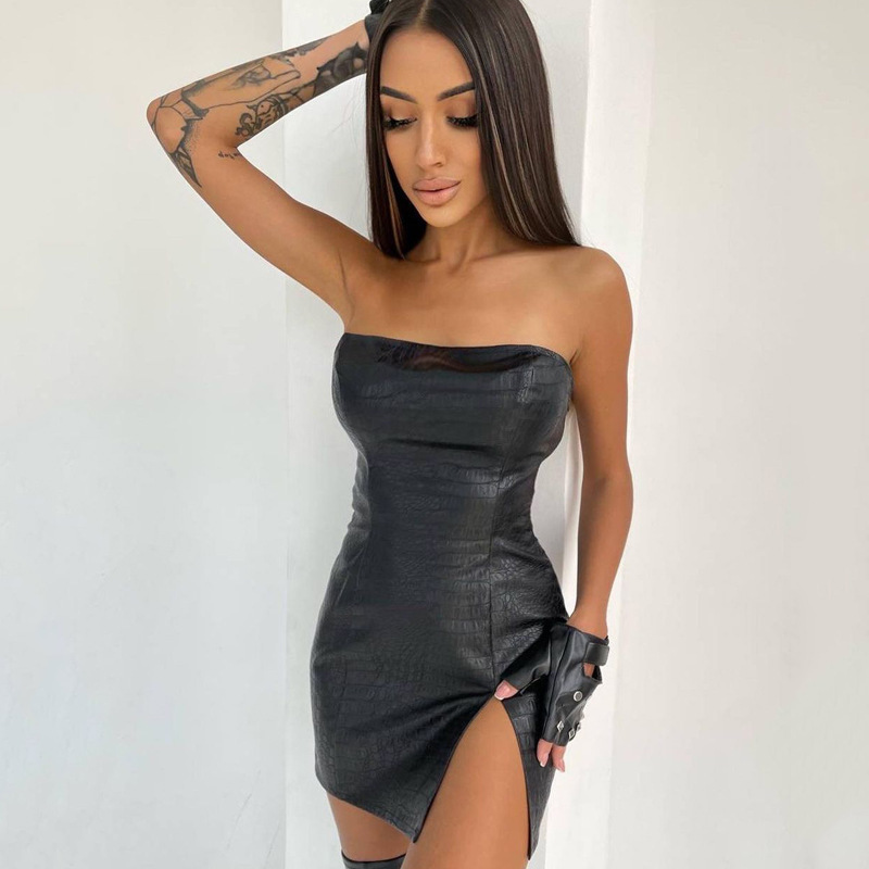 Strapless Sexy Slit Dress