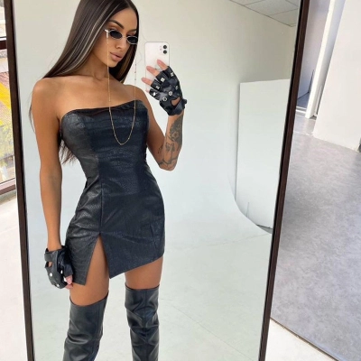 Strapless Sexy Slit Dress 01