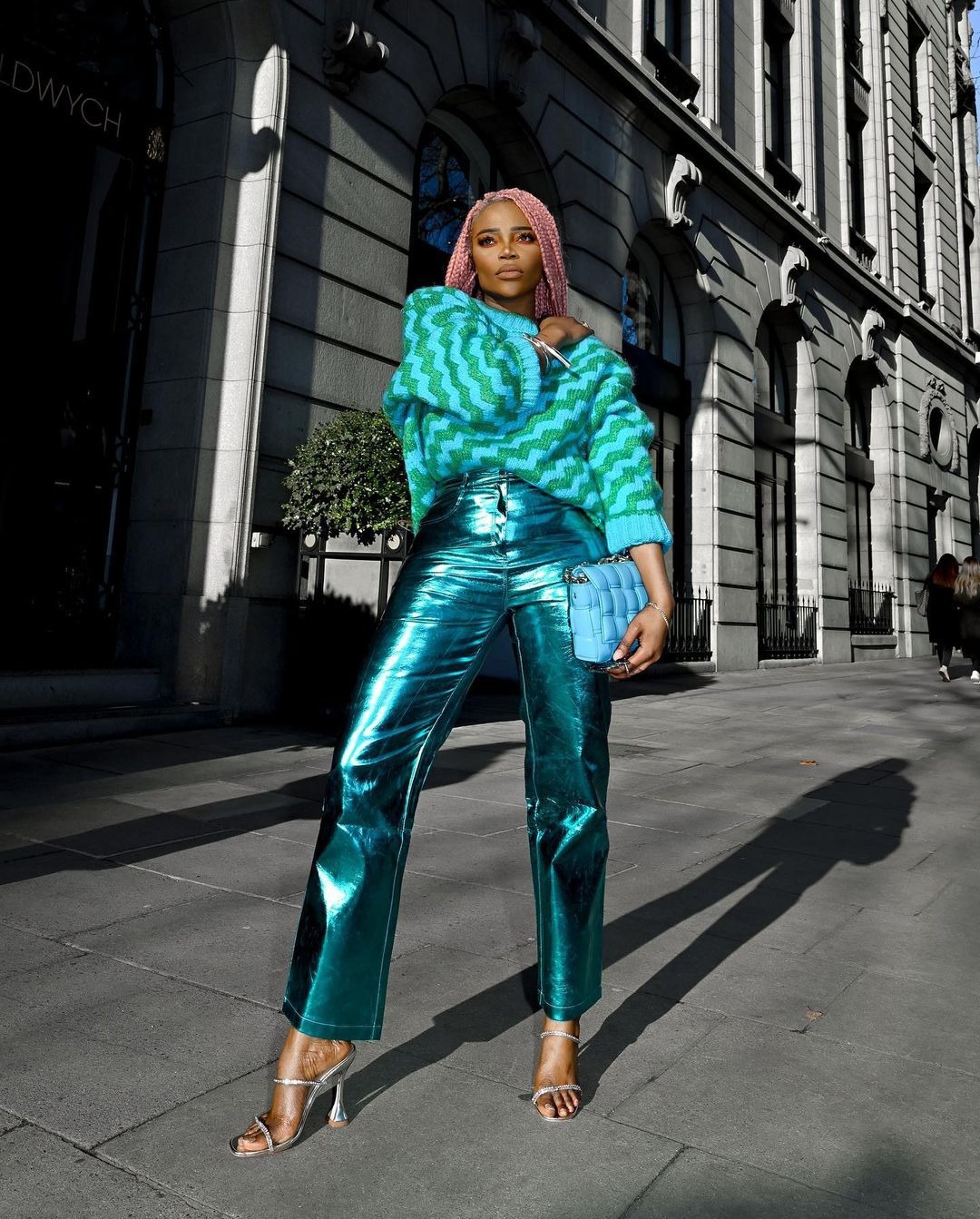 Fashionable High Waisted Pu Leather Pants In Candy Color