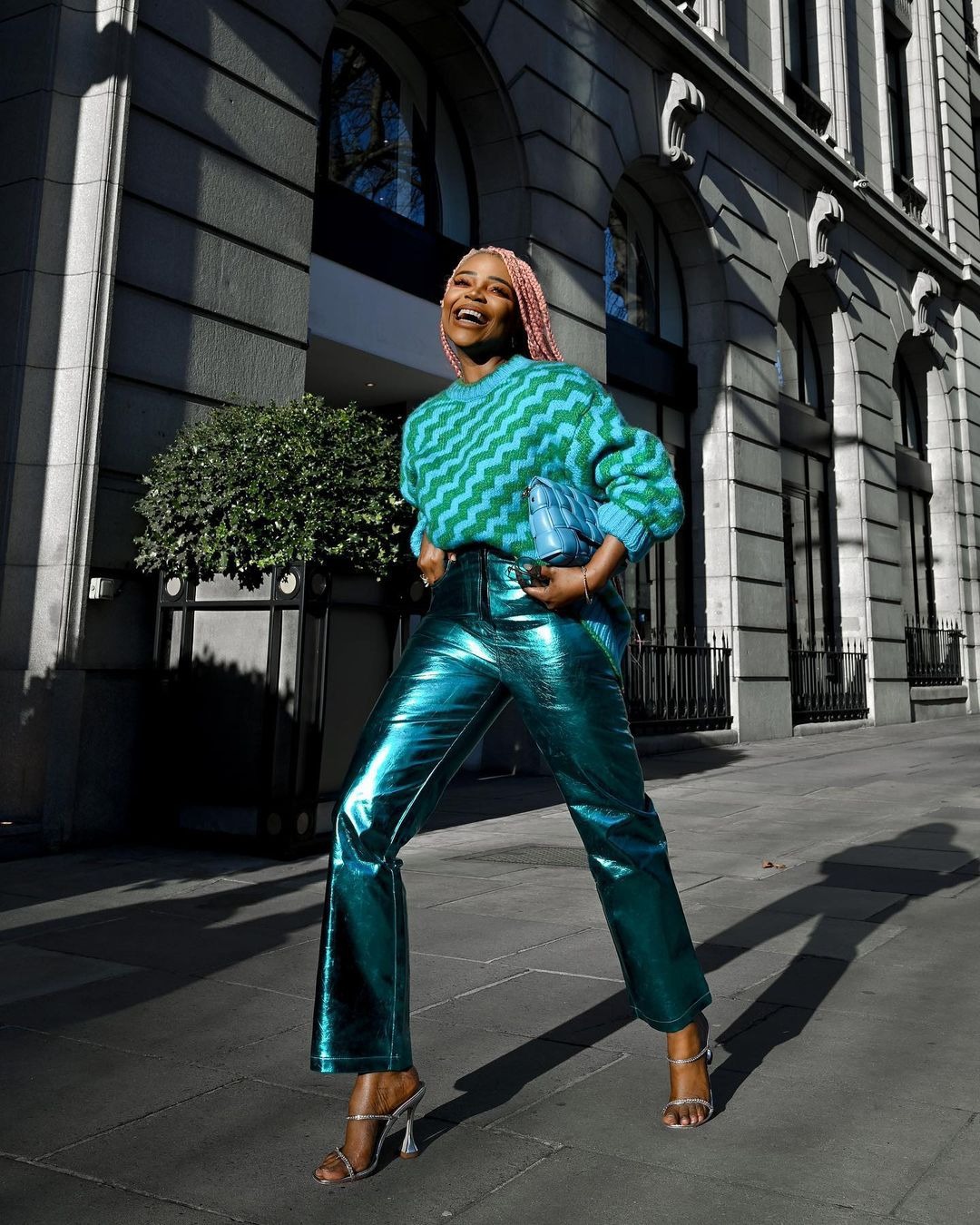 Fashionable High Waisted Pu Leather Pants In Candy Color