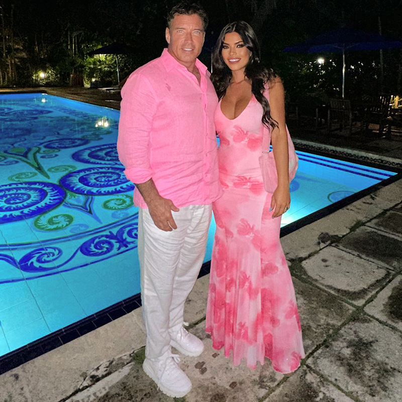 Fashionable Printed Backless Halter Neck Tied Fishtail Dress