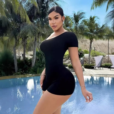 Round Neck Short Sleeved Strapless Jumpsuit 02