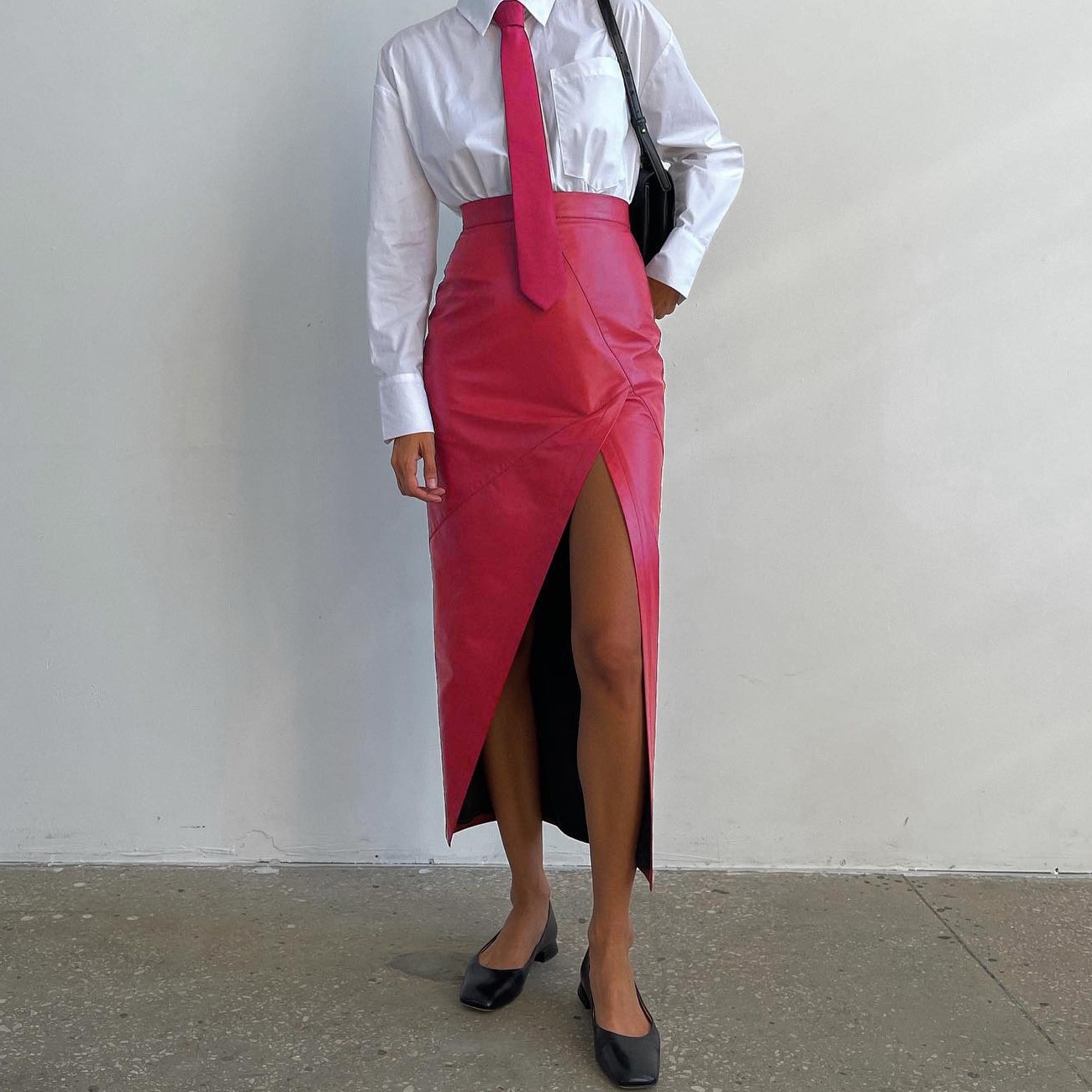 Fashionable High Waisted Slim Fit Split Skirt With Irregular Shape