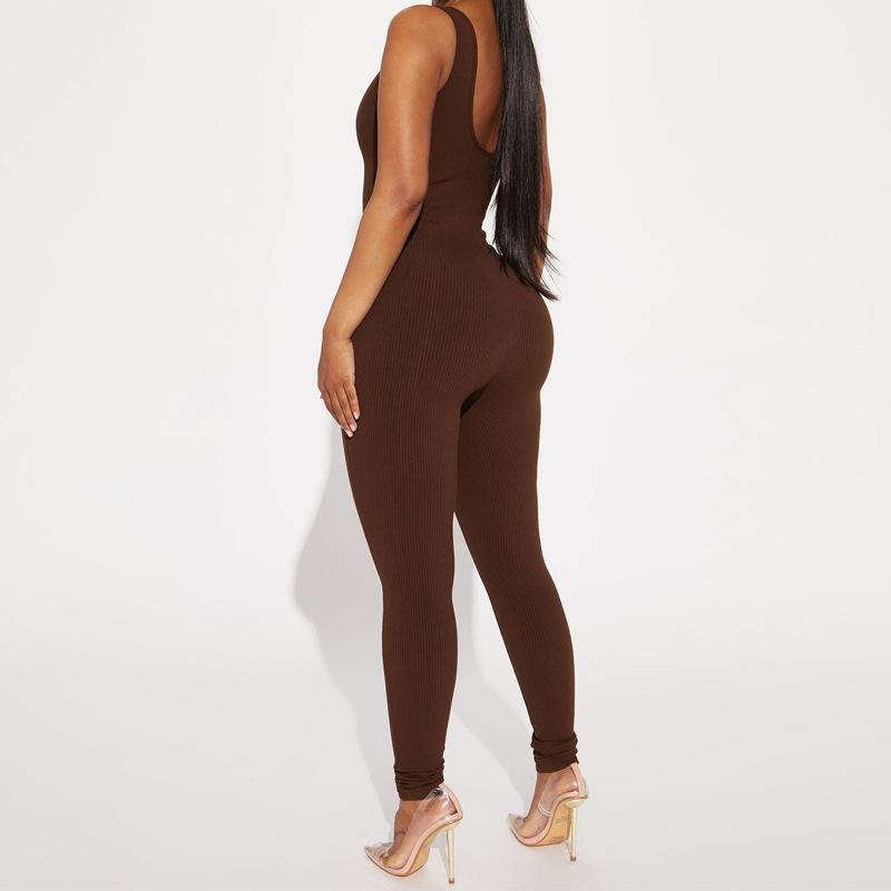 Sleeveless Square Neck Hip Lifting Pants