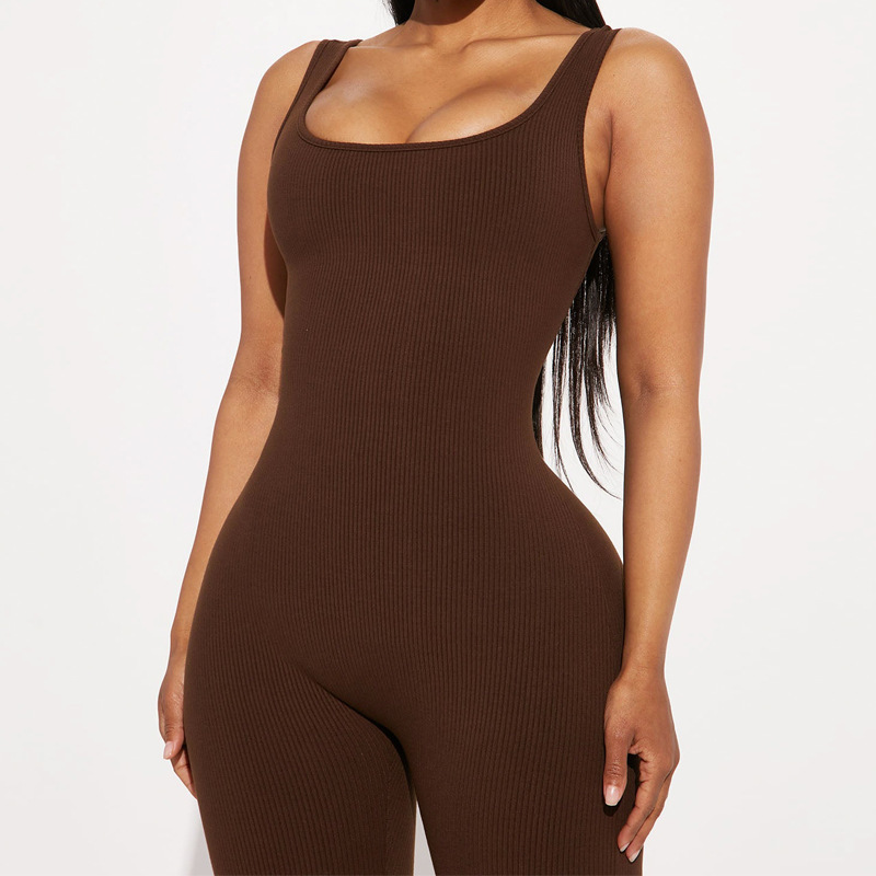 Sleeveless Square Neck Hip Lifting Pants