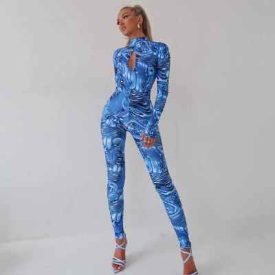 Chest Hollow Long Sleeved Backless Jumpsuit 01