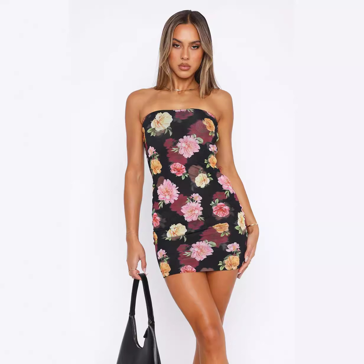 Sexy Strapless Waist And Hip Cinching Dress