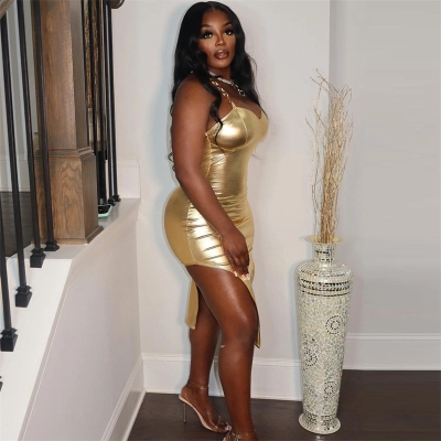 Strapless Sexy Waist Bag Hip Irregular Suspender Dress 01