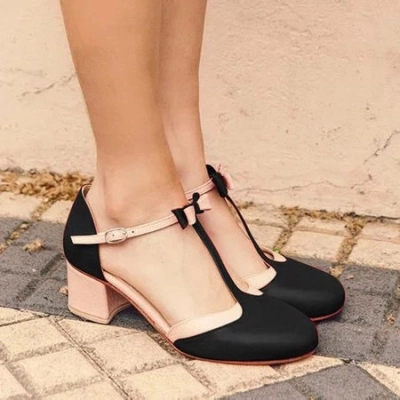 Buckle Hollow Sandals High Heels 01