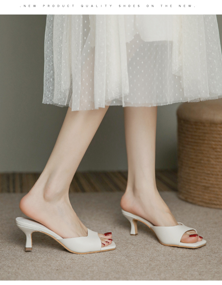 Fashion Cowhide Round Toe High Heels