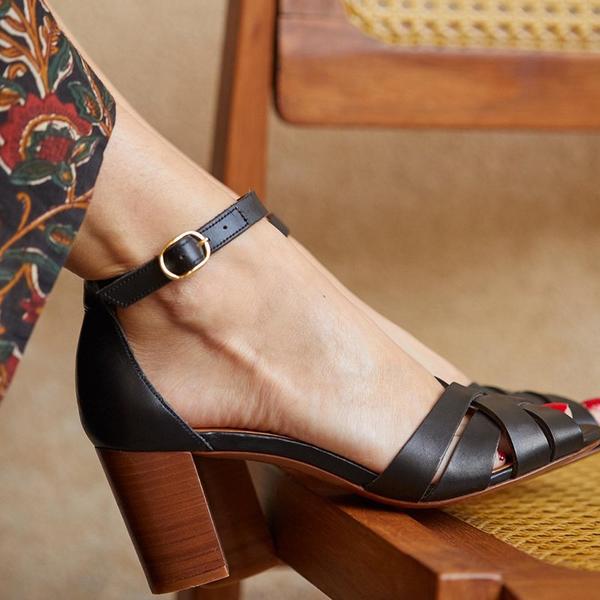 High Heels, Thick Heels, Buckle Strap, Roman Sandals