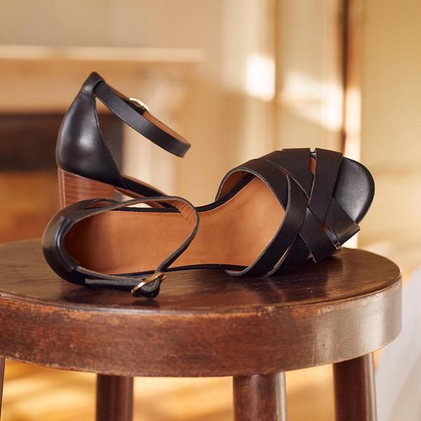 High Heels, Thick Heels, Buckle Strap, Roman Sandals