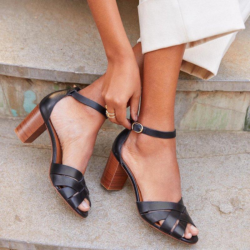 High Heels, Thick Heels, Buckle Strap, Roman Sandals