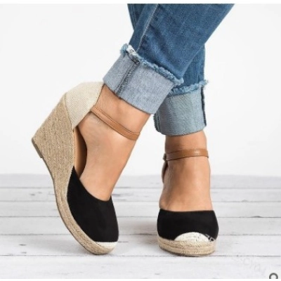 Linen Bag Sole Sloping Heel Casual Shoes 02