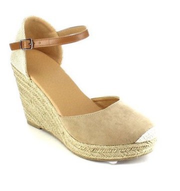 Linen Bag Sole Sloping Heel Casual Shoes