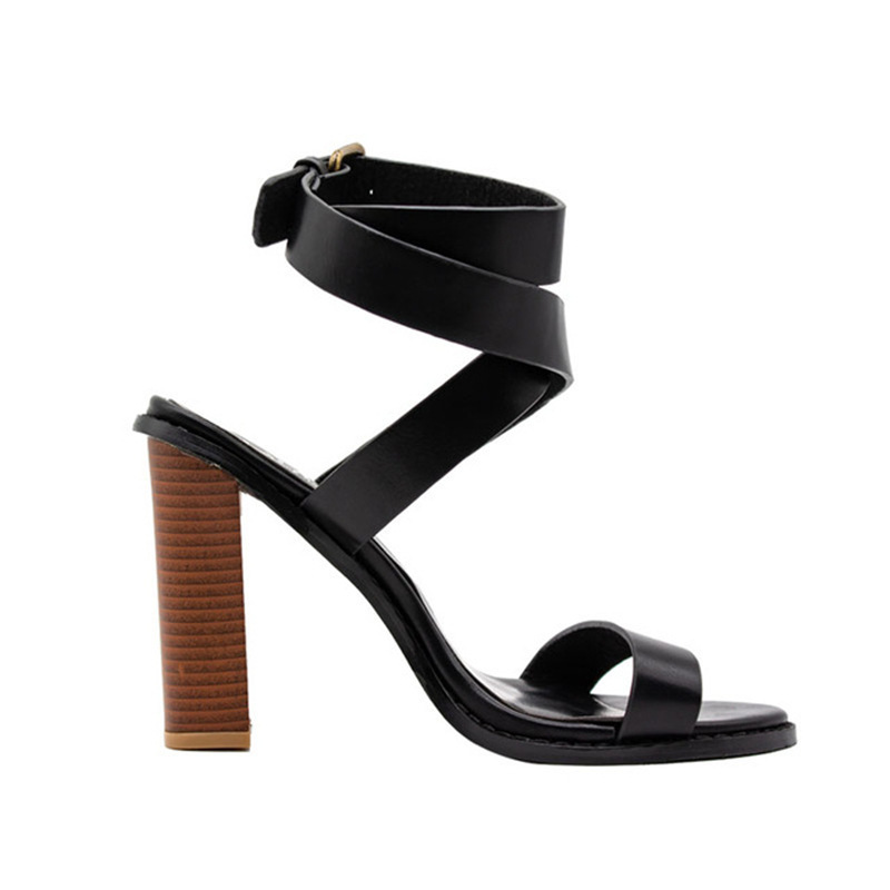 Open Toe Buckle, Thick Heel, High Heel