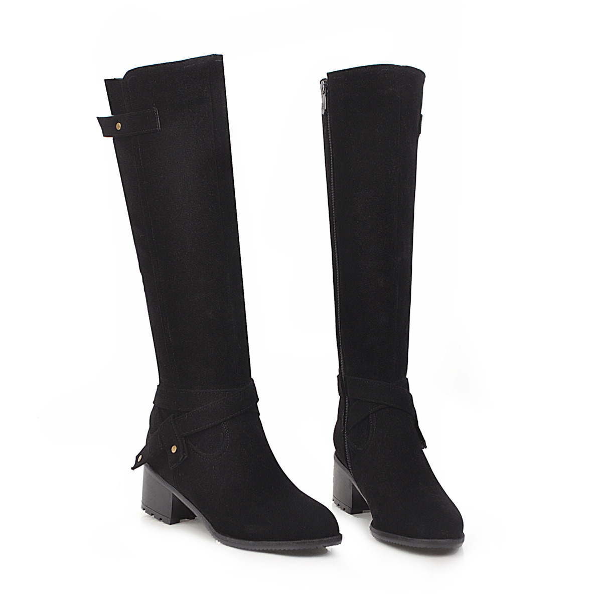 Thick Heel, High Heel, Back Strap, High Top Knight Boots