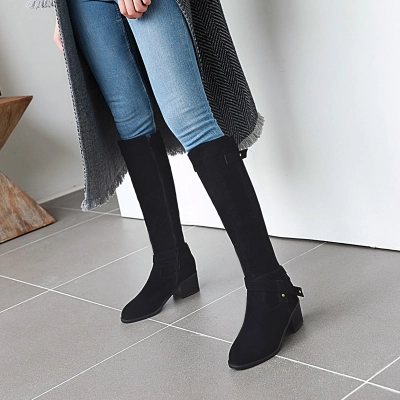 Thick Heel, High Heel, Back Strap, High Top Knight Boots 02