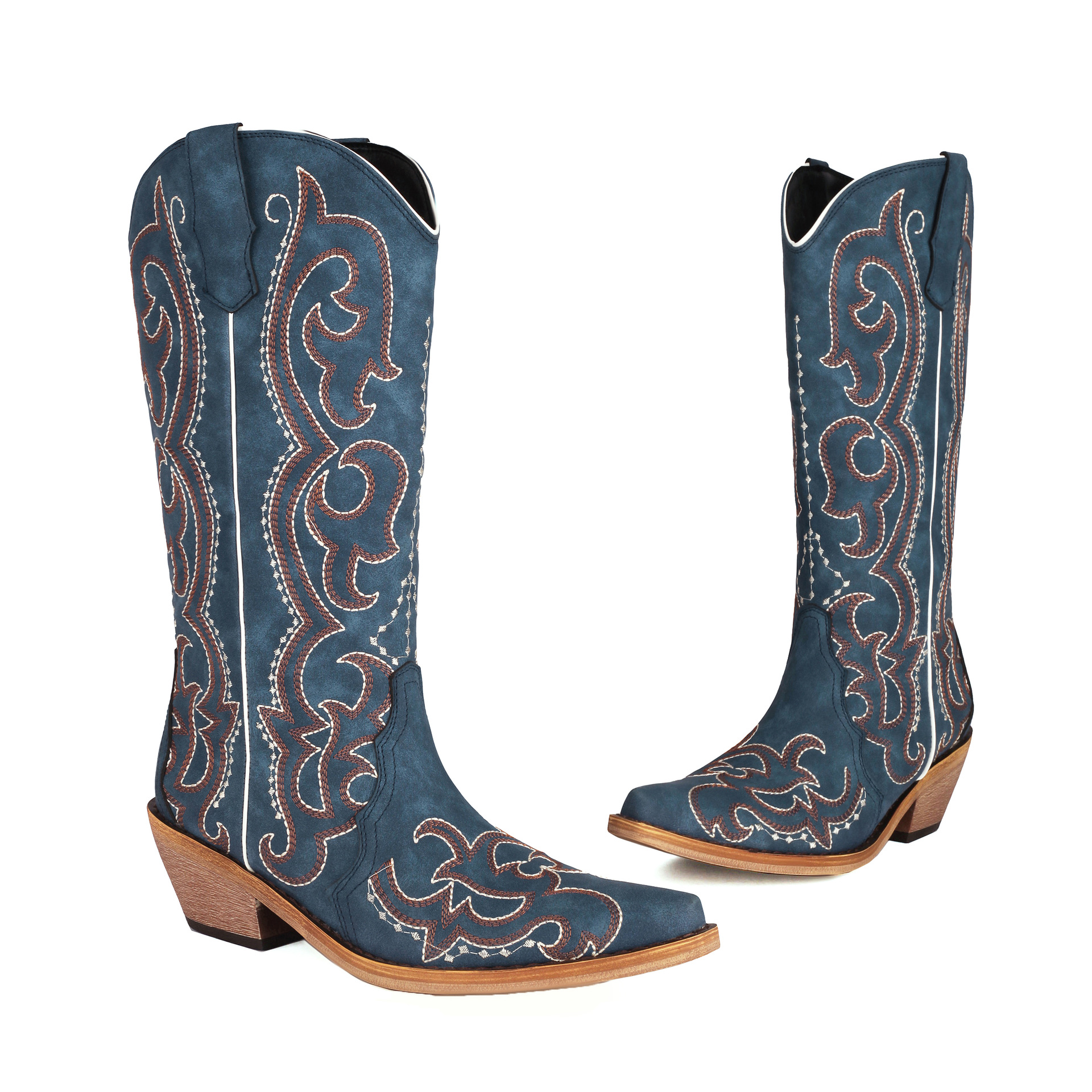 Embroidered Knight Boots, Mid Calf Martin Boots