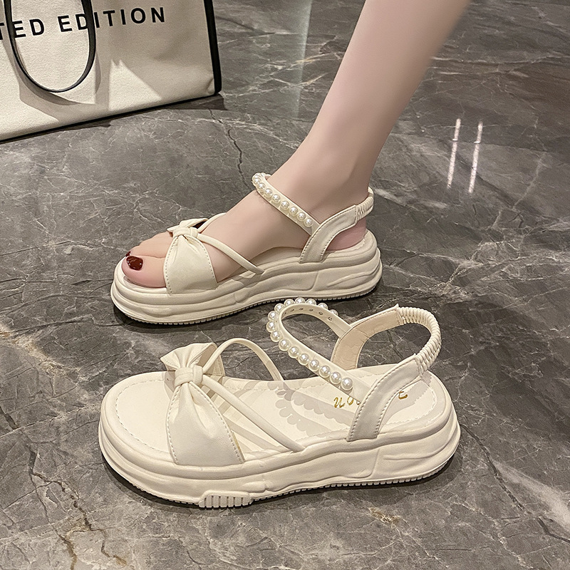 Thick Bottomed Pearl Casual And Fashionable Versatile Beach Sandals