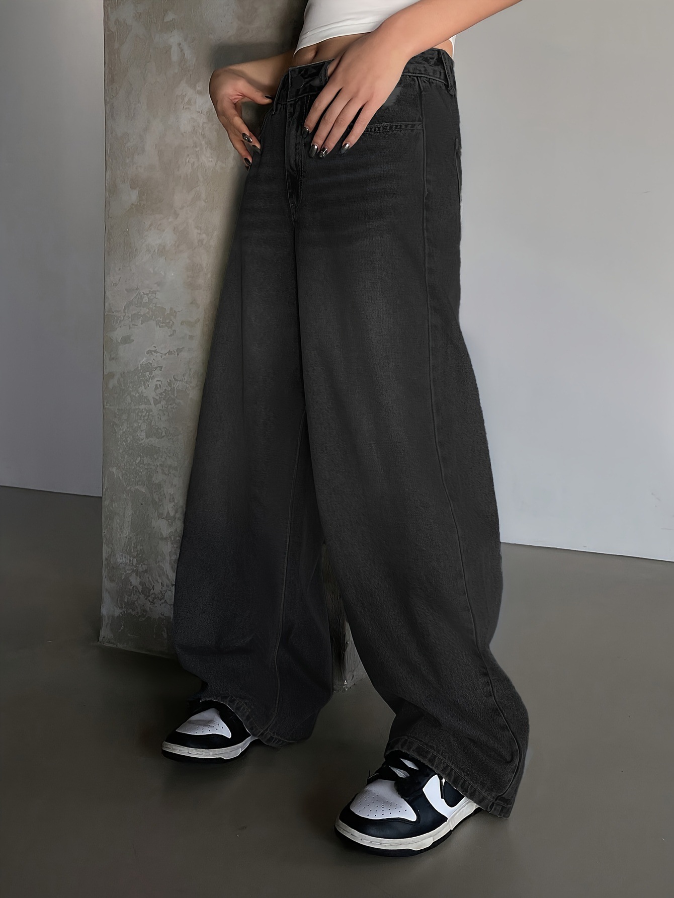 Wide Leg Jeans, Loose And Slimming, Fashionable Straight Leg Pants