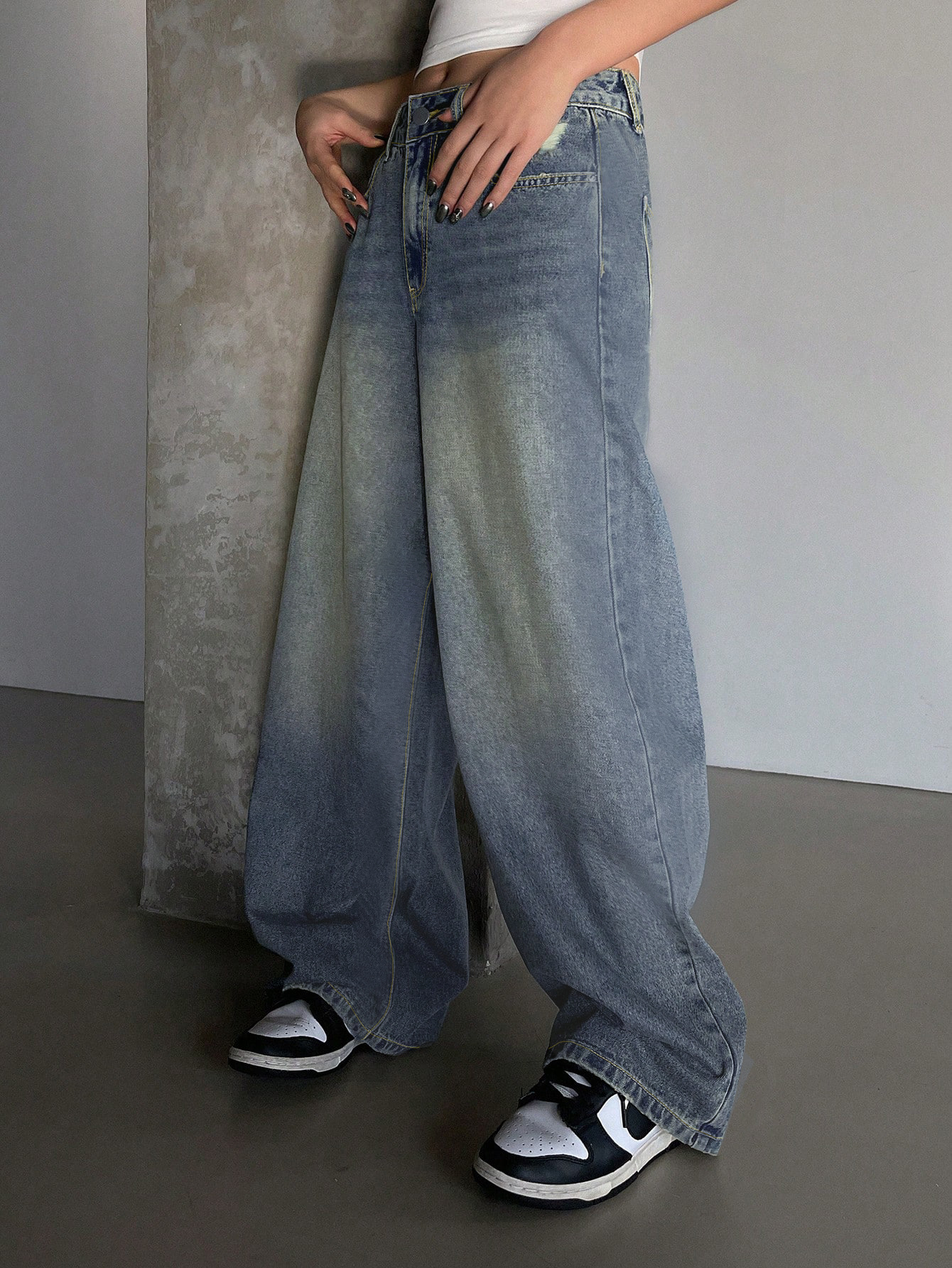 Wide Leg Jeans, Loose And Slimming, Fashionable Straight Leg Pants
