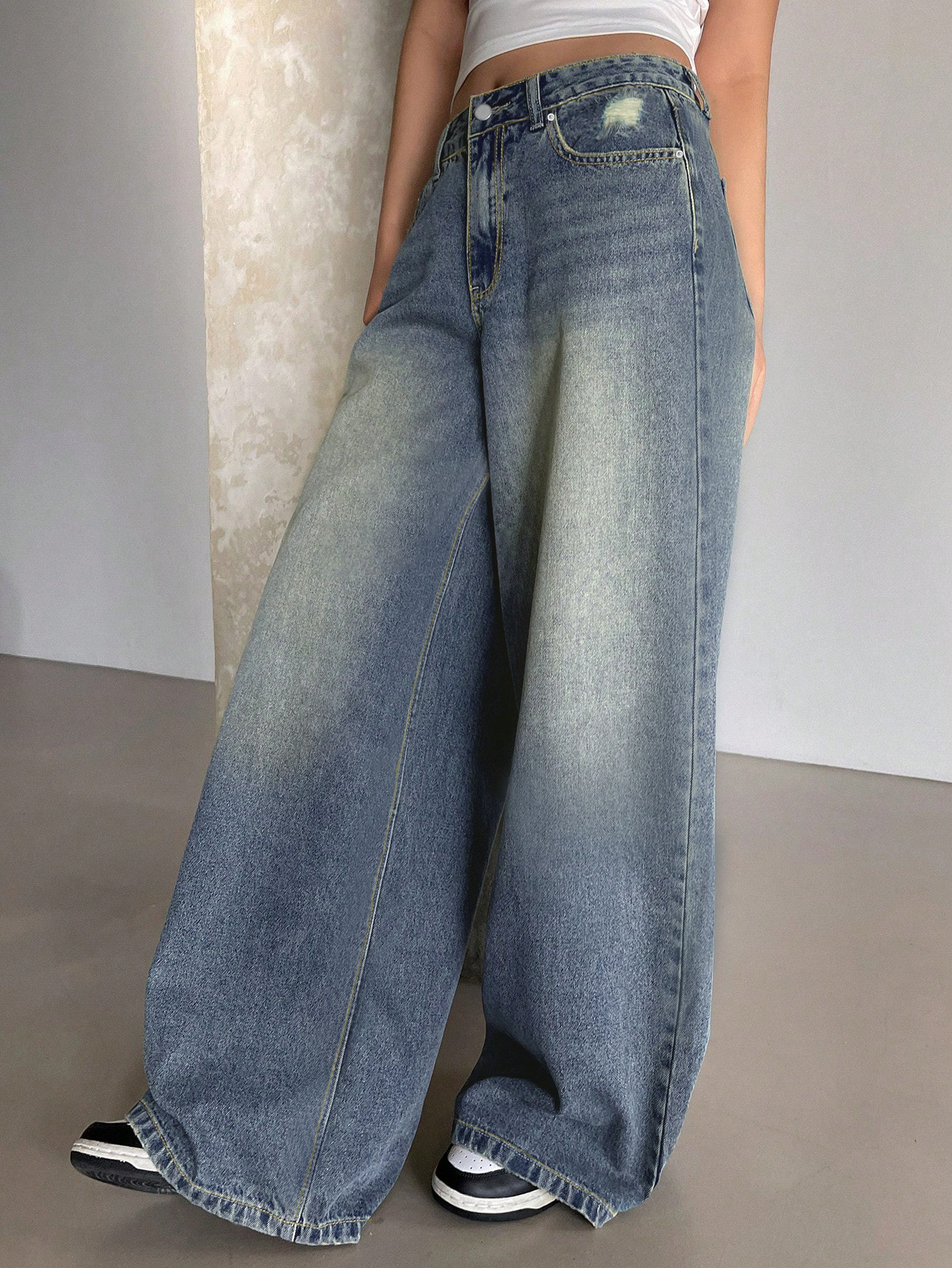 Wide Leg Jeans, Loose And Slimming, Fashionable Straight Leg Pants
