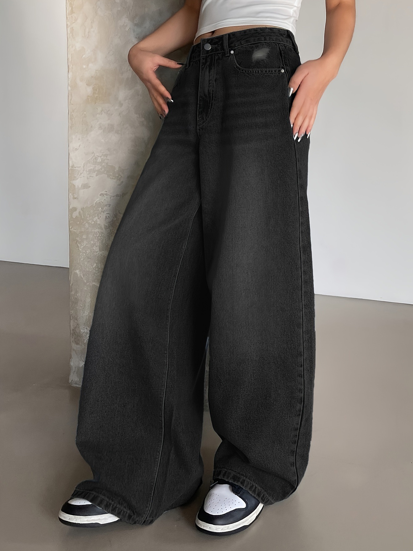 Wide Leg Jeans, Loose And Slimming, Fashionable Straight Leg Pants