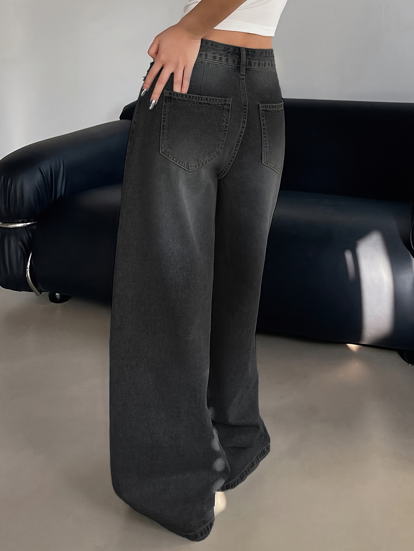 Wide Leg Jeans, Loose And Slimming, Fashionable Straight Leg Pants