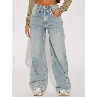 Buckle Design Retro Jeans 02