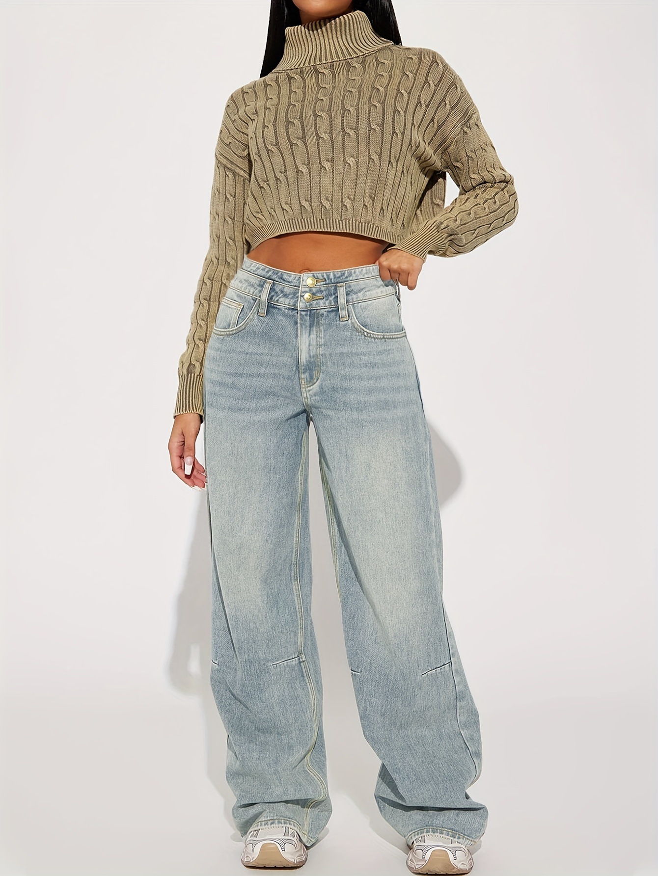 Buckle Design Retro Jeans