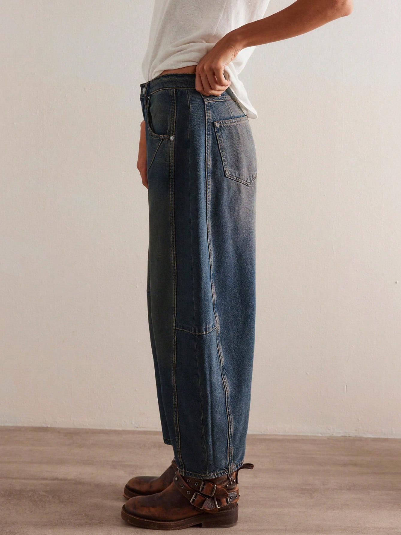 Casual And Lazy Banana Pants With A Design Sense, Denim 9 Points