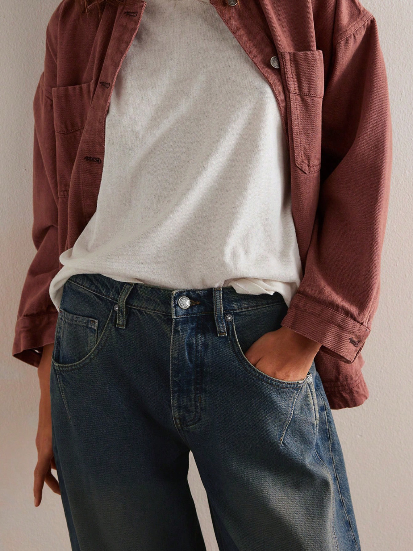 Casual And Lazy Banana Pants With A Design Sense, Denim 9 Points