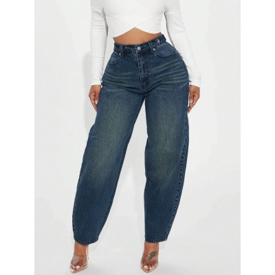 Casual Haren Pants, Blue Washed Denim Jeans 02