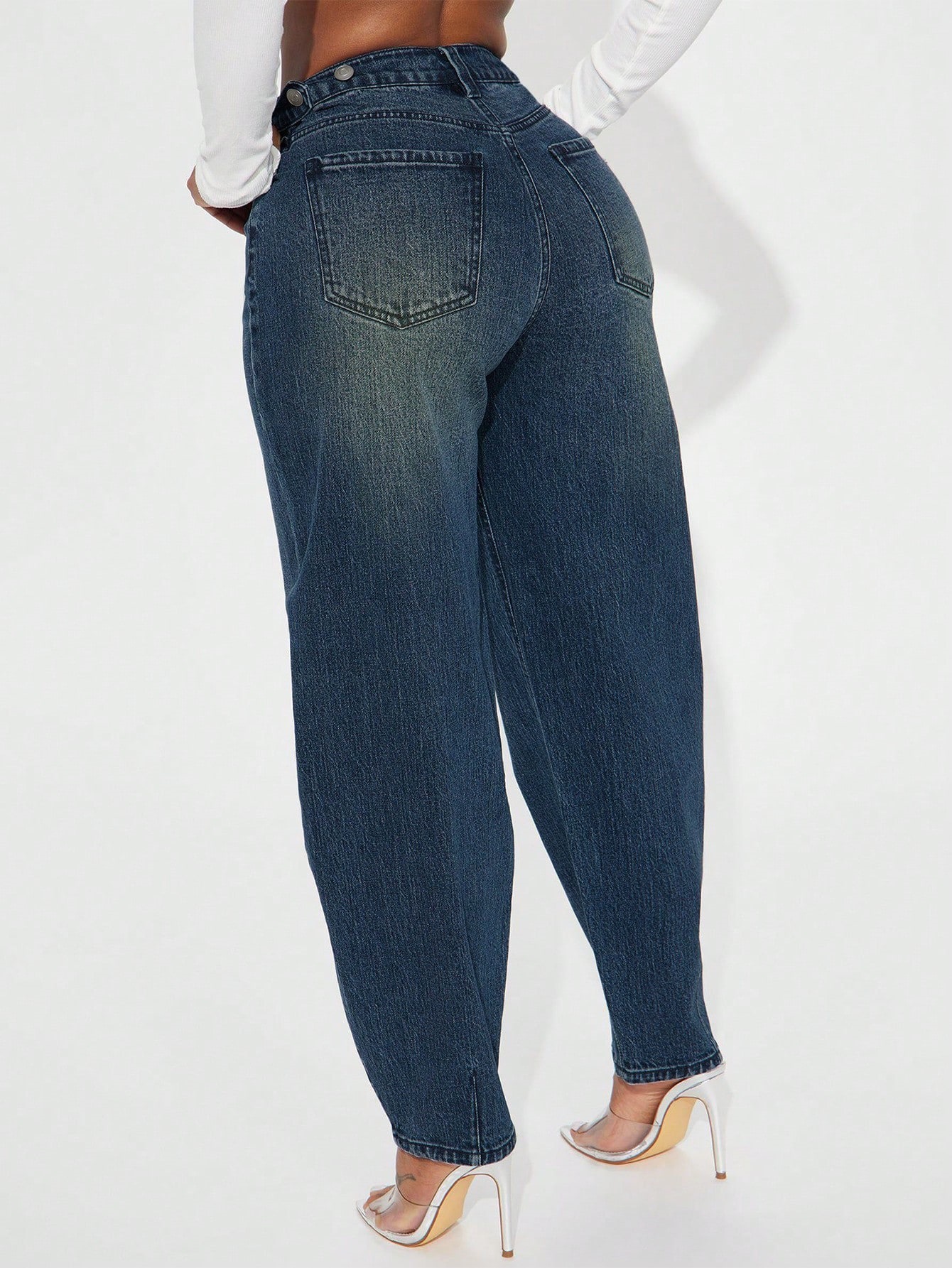 Casual Haren Pants, Blue Washed Denim Jeans