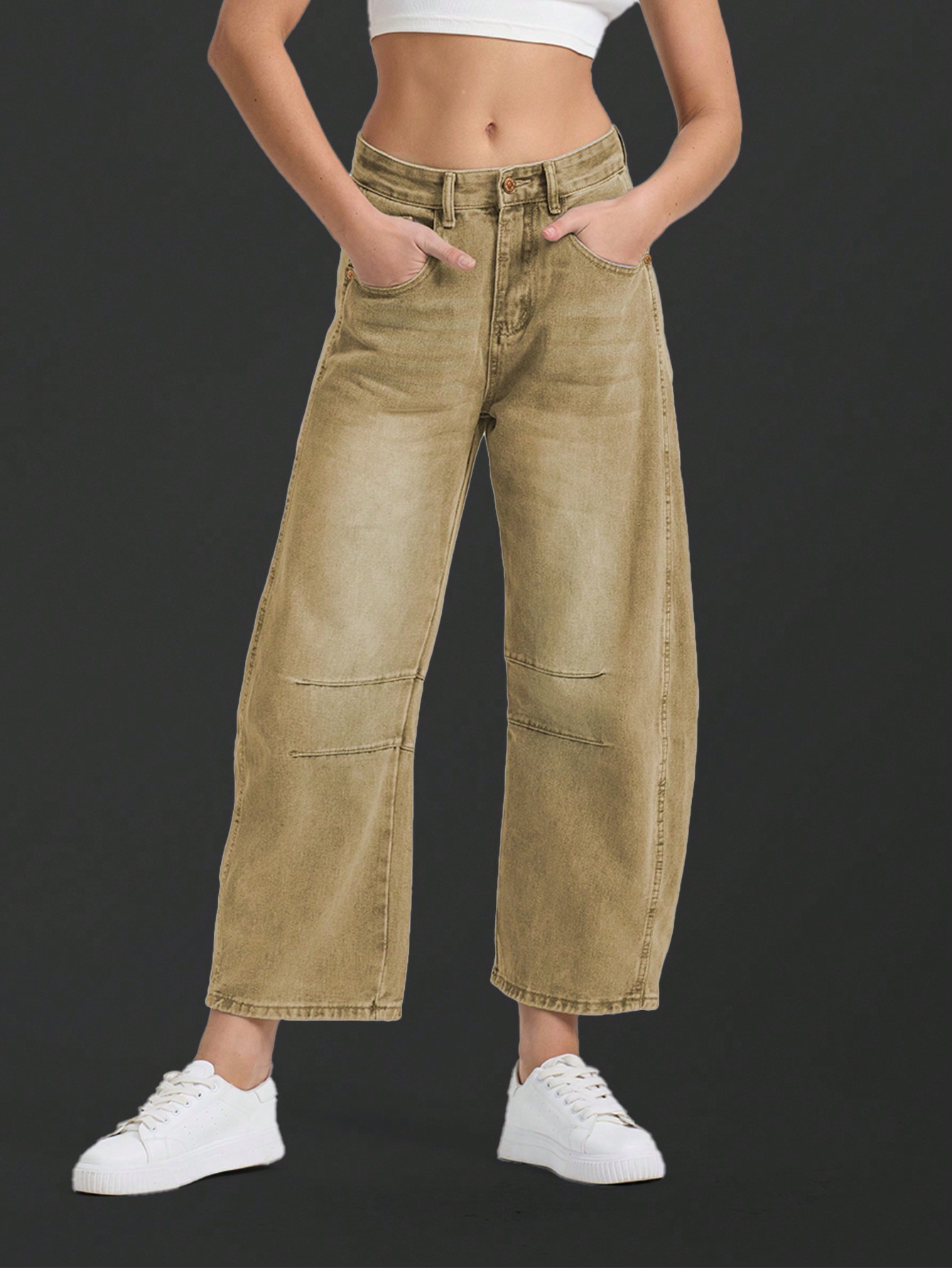 Casual Lazy Banana Pants Denim Cropped Pants