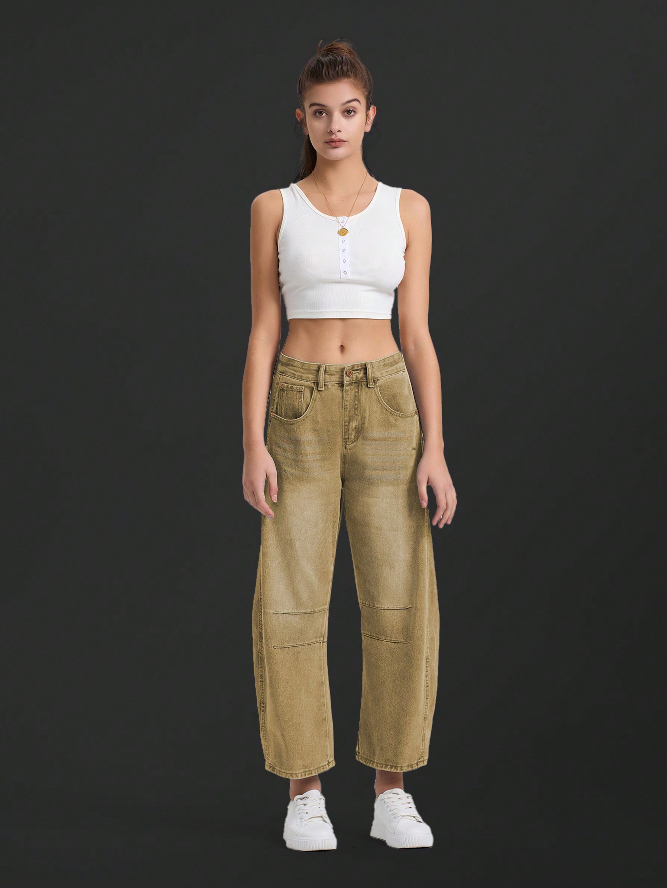 Casual Lazy Banana Pants Denim Cropped Pants