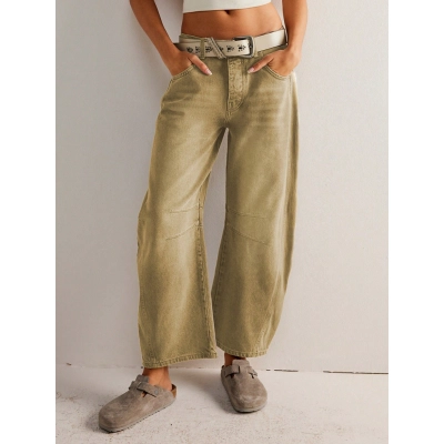 Casual Lazy Banana Pants Denim Cropped Pants 02