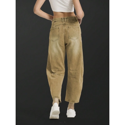 Casual Lazy Banana Pants Denim Cropped Pants 01