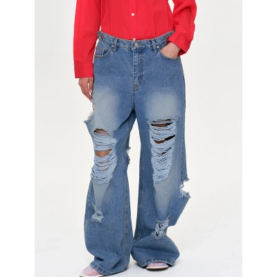 Casual Loose Ripped Jeans 01