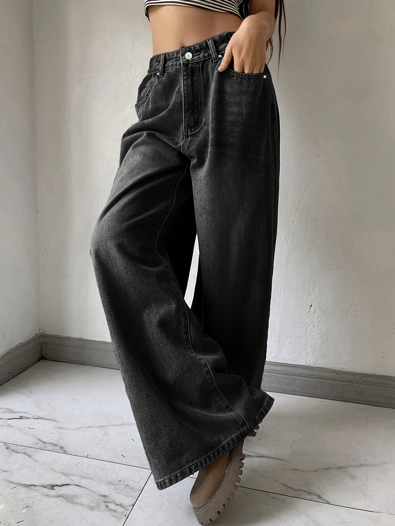 Design Inspired Wide Leg Jeans
